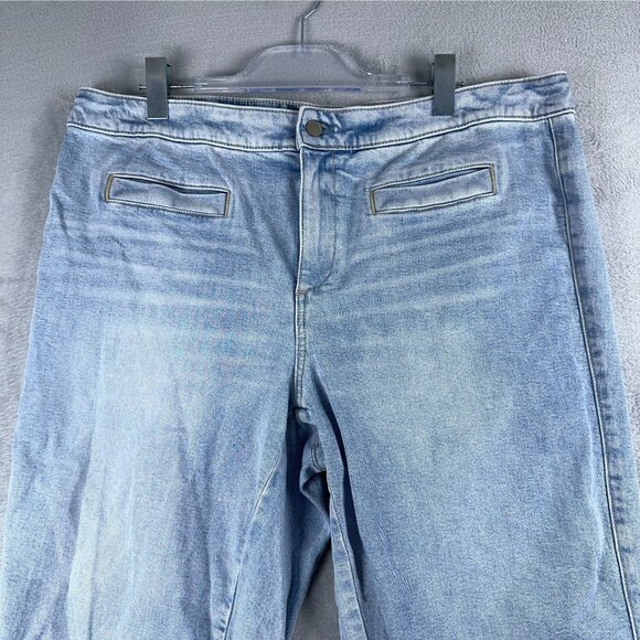 Talbots Wide Leg Jeans Crop Womens Size 16W High Rise Rhodes Wash Denim Blue - Picture 3 of 13